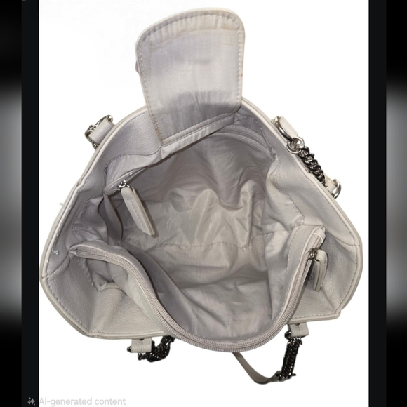 JLO Gray Faux Snakeskin Hobo/Satchel Bag Silvertone Chain Link Shoulder Straps - Picture 10 of 13